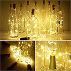 Wine Bottle Cork Lights 15Pack 10 LED/ 40 Inches Battery Operated Cork Shape Copper Wire Colorful Fairy Mini String Lights for Party Christmas Halloween Wedding Decoration (Warm White)