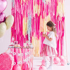 PartyWoo Pink Crepe Paper Streamers 4pcs 328ft Pack of Dark Hot Pink Magenta Fuchsia Crepe Paper Streamers for Birthday Gender Reveal Baby Shower Wedding Bachelorette Princess Party Decorations