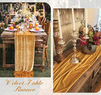 Velvet Table Runner 20 x 120 Inches 10ft Luxurious Thick Soft Velvet Christmas Thanksgiving Wedding Reception Table Runner for Party Reception Decorations(Gold, 6 Pack)