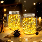 ZNYCYE Mason Jar Solar Lights for Outside, 6 Pack 30 LED Fairy Lights Mason Jar Solar Lids Outdoor Waterproof String Lights with Hangers (No Jars) for Patio Garden Yard Lawn Decor - Warm White