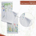 Maison d' Hermine Table Runner 100% Cotton Double Layer Table Runners 108 inches Long Decorative for Home Kitchen Dining Party Wedding Bridal Shower Spring Summer (Fleurs De Mai, 14.50" x 108")