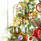 H&D HYALINE & DORA Colored Prisms Crystal Suncatcher Gold Window Sun Catcher Hanging Wind Chime Rainbow Sun Catcher for Home Garden Porch