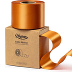 Copper Satin Ribbon 2.5 Inch Double-Faced Polyester Ribbons 25 Yards for Bows Crafts Gift Wrapping Christmas Flower Bouquet Fall Wedding