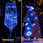 HXWEIYE 6 Pack Blue Fairy Lights Battery Operated, 7ft 20LED Mini Mason Jar Fairy String Lights, Waterproof Firefly Starry Light for DIY Wedding Party Bedroom Patio Christmas Décor