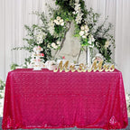 ShinyBeauty Sequin Tablecloth 72x72-Inch Hot Pink Square Sequin Table Cover Glitter Table Cloth for Parties Fuchsia Sparkly Linens for Weddings Bridal Shower Birthday Party Event Decor