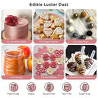Nomeca Edible Luster Dust, 8 Grams Food Grade Shimmer Gold Cake Dust Metallic Food Coloring Powder for Cake Decorating, Baking, Fondant, Gumpaste, Chocolate, Candy, Drinks, Cookies - Rose Gold