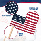 Super Tough Small American Stick Flags 4’’x6’’ - No Tip | Cotton Outdoor Flag on 10’’ Wooden Stick | Hand Held Flags Patriotic Decor for Various Holiday Parties and National Flag Day | 500 Pack