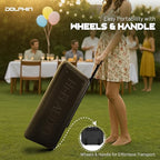 Dolphin 1000W Karaoke Party Speaker with 2 Wireless Microphones, Bluetooth, LED Lights, Tailgate Ready, and Long-Lasting Battery