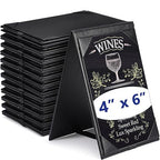 Gerrii Leatherette Table Tents Black PU Leather Menu Covers Bulk Double Sided Frame Sign Holders 2 Side Drink Dessert Menu Folders for Restaurant Coffee Cafe Bar Wedding Supplies(20 Pack,4 x 6 Inch)