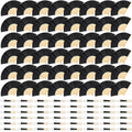 48 Pieces Black Hand Held Bamboo Folding Fans Paper Fans Handheld for Women Foldable Girls Wedding Decoration Church Home Party Favors Summer
