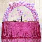 SquarePie Sequin Tablecloth 50 x 72 Inch Hot Pink Glitter Table Linen for Wedding Party