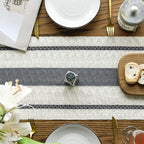 Artoid Mode Dark Grey Farmhouse Woven Rustic Table Runner, Seasonal Holiday Hollow Kitchen Dining Table Decoration for Home Party Decor 12x72 Inch