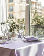 Pureegg Plastic Table Cloth Disposable 10 Pack, 54 x 108 Inch Table Cloths, Easter Party, Decorative Tablecloths, Rectangle, Light Purple, Pastel, Plastic Cover, Leakproof & Sturdy, Lilac, Lavender