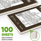 Soucolor Sketchbook 8.5x11 Hard Cover - 100 Sheets Spiral Bound Sketch Pad 8.5" x 11", 68lb/100gsm Thick Drawing Paper 8.5" x 11", Acid-Free Art Notebook for Kids Adults Classroom Teacher Must Have