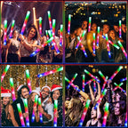 66 PCS Foam Glow Sticks, Glow In The Dark Party Supplies, Foam Light up Sticks with 3 Modes Colorful Flashing, Glow Party Supplies, Foam Glow Sticks Bulk for Wedding, Party, Concert, Raves, Birthday