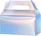 UnicoPak 30 Pcs Iridescent Gable Treat Boxes Party Favor Boxes Goodie Gift Boxes for Snacks Cookie Candy Toys Birthday Party Wedding Shower Holidays 6.5x3.5x4 Inches
