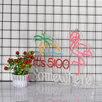 Flamingo Its 5 00 O'clock Somewhere Neon Sign for Wall Décor Dimmable LED Bar Beer Neon Light USB Powered Neon Art Signs