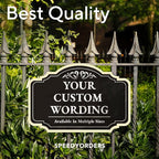 Custom Black Charcoal 36x24-inch Aluminum Outdoor Signs, Personalized Driveway, Waterproof Made in USA
