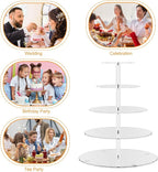 weddingwish 5 Tier Round Cupcake Stand for 50 Cupcakes, Acrylic Cupcake Display Stand, Clear Cupcake Tier Stand, Cupcake Holder Stand for Birthday Party Baby Shower
