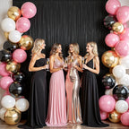 30ftx10 ft Black Glitter Sequin Backdrop Curtain for Parties, Wrinkle Free Sparking Backdrop Drapes, 6 Panels 5x10ft Shimmer Photo Back Drop Cloth for Wedding Birthday Photography Background