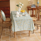 patdrea Designer Linen Green Square Tablecloth,Vintage Yellow Flowers Pattern Farmhouse Table Cloth,Home Table Cover Decor for Kitchen Dining Christmas,Thanksgiving,Party,67"x67"-Ania a