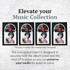 Creative Picture Frames 16" x 24" Jukebox Vinyl Frame Display with Double Black-White Matting, LP Record Album Frame for Wall Decor, Black/White, Pack of 4