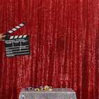 Poise3EHome Red Sequin Backdrop,5FT x 7FT Sequin Photography Backdrop Curtain for Party Decoration