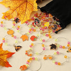 SANNIX Thanksgiving Wine Glass Charms, 24pcs Wine Glass Identifiers for Stem Glasses, Hostess Gifts & Party Favors