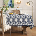 patdrea Designer Vintage Blue Rectangle Tablecloth,Linen Anti-Wrinkle Paisley Pattern Farmhouse Table Cloth,Decor Table Cover Cloth for Kitchen Dining,Christmas,Thanksgiving,55"x79"-Lantang a