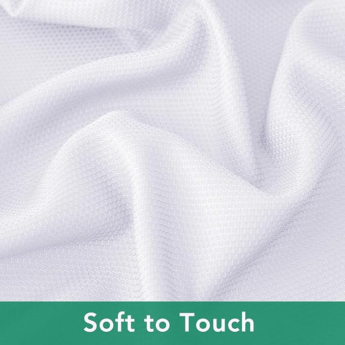 Biscaynebay Textured Fabric Square Tablecloths 60x60 Inches, White Water Resistant Table Cloth Small Card Folding Table Covers Linen for Dining, Kitchen, Wedding and Parties etc. Machine Washable