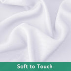 Biscaynebay Textured Fabric Tablecloths 90x132 Inches Rectangular, White Water Resistant Tablecloths for Dining, Kitchen, Wedding and Parties etc. Machine Washable