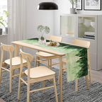 Foggy Forest Table Runner,Watercolor Wreen Misty Forest Landscape Table Runner for Kitchen Dining Table Home Party Decoration 13x90 Inch