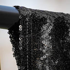 JYFLZQ Black Sequin Backdrop Curtains 8ft x 8ft 1 Panel Halloween Backdrop Glitter Photo Booth Backdrops Sparkly Photography Background Drapes for Graduation Birthday Parties