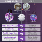 YOLIGHT Wishing Ball Curtain Lights 200 LED Window Curtain String Light with Remote, USB Battery Powered Twinkle Globe Fairy Lights for Wedding Party Bedroom Christmas Decoration (Multi-Colored)