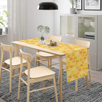 Honeycomb Bee Table Runner, Cute Abstract Geometric Yellow Honeycombs Print Table Cover for Kitchen Dining Table Indoor Outdoor Party Decor, 13x120inch