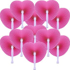12 Packs Decorative Paper Folding Hand Fans Handheld,Silver Heart Foldable Wedding Fans Chinese and Japanese Fans Bulk for Bridal Guest Church Party Favors Dancing Birthday DIY