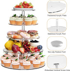 weddingwish 5 Tier Round Cupcake Stand for 50 Cupcakes, Acrylic Cupcake Display Stand, Clear Cupcake Tier Stand, Cupcake Holder Stand for Birthday Party Baby Shower