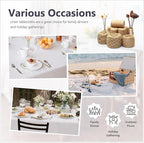 Linen World Linen Tablecloth, 100% French Linen White Tablecloth 55" x 55" Inch, Washable Square Tablecloth for Dining, Outdoor, Weddings and Restaurants, Decorative Valentine Easter