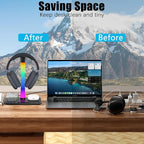 Headphone Stand with Wireless Charger,Gaming HeadsetStand with RGB Light Mode,AirpodMaxStand Compatible with Airpod Pro/3/2,iPhone 16/15/14/13/12/11,Samsung,Gifts for Gamers and Music Lover