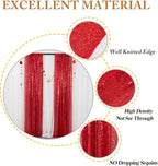 ShinyBeauty Red Sequin Curtains 8 Panels, 2FTx8FT - Dazzling Glitter Backdrop for Festive Events, Birthday Parties, and Christmas Decor, Sparkle Photo Background