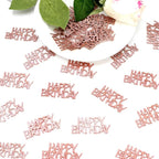 Rose Gold Happy Birthday Confetti for Tables Glitter Birthday Party Decorations Table Scatters for Girls/Adult Women Party Supplies 100PC
