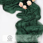Emerald Green 12 Pack Cheesecloth Table Runner 10FT Boho Fabric Rustic Cheese Cloth Table Runner for Wedding 20 x 120 Inch Long Bridal Shower Baby Shower Gauze Sheer Birthday Party Table Decorations