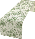 Vintage Flower Table Runner, Wildfloral Green Floral Sketch Pattern Print Table Runner for Kitchen Dinning Table Runner Decor Home Wedding Party Holiday, 13x108 Inch