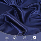 fani 6 Pack 120 Inch Navy Blue Satin Tablecloth - Premium Bright Silky Round Tablecloth Overlay Smooth Fabric Table Cover, Table Decoration for Wedding Party Banquet Events Restaurant Kitchen Dining