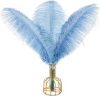 THARAHT Baby Blue Ostrich Feathers 12pcs Large Natural Bulk 16-18Inch 40cm-45cm for Wedding Party Centerpieces Easter Gatsbi and Home Decoration Feathers