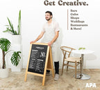 Ilyapa Wooden A-Frame Sign with Eraser & Chalk - 40 x 20 Inches Magnetic Sidewalk Chalkboard – DIY Menu Display for Restaurant, Business Or Wedding