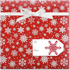 Current Snowflake on Red Christmas Rolled Wrapping Paper - Premium Jumbo 23-Inch x 32-Foot Gift Wrap Roll, 61 Square Feet Total