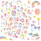 Cute Pink Unicorn Adhesive Stickers Rainbow Magical Star Unicorn Stickers 715 Count for Girls Toddlers Birthday Invitations Envelopes Decorations Party Goodie Gifts Bags Decor School Class Rewards