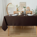 Biscaynebay Textured Fabric Tablecloths 90x156 Inches Rectangular, Brown Water Resistant Tablecloths for Dining, Kitchen, Wedding and Parties etc. Machine Washable