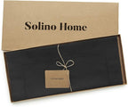 Solino Home Black Table Runner 108 Inches Long - Cotton Linen Hemstitch 14 x 108 Inch Table Runner for Dining, Fall, Autumn, Halloween, Thanksgiving, Holiday